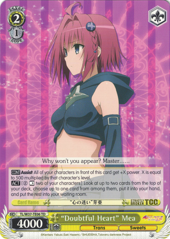 TL/W37-TE06 “Doubtful Heart” Mea - To Loveru Darkness 2nd Trial Deck English Weiss Schwarz Trading Card Game