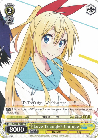 NK/W30-TE06 Love Triangle? Chitoge - NISEKOI -False Love- Trial Deck English Weiss Schwarz Trading Card Game