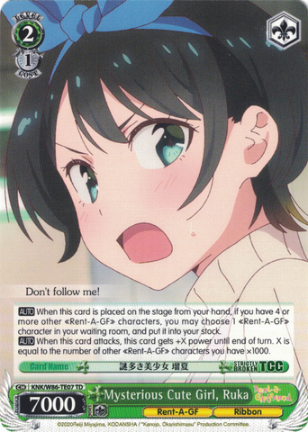 KNK/W86-TE07 Mysterious Cute Girl, Ruka - Rent-A-Girlfriend Trial Deck Weiss Schwarz English Trading Card Game