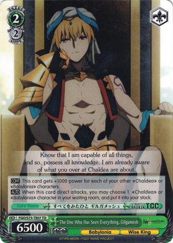 FGO/S75-TE07 The One Who Has Seen Everything, Gilgamesh - Fate/Grand Order Absolute Demonic Front: Babylonia Trial Deck