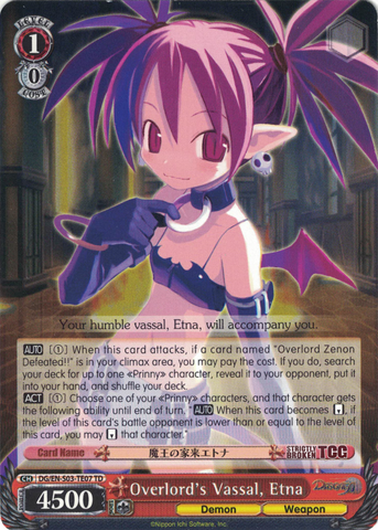 DG/EN-S03-TE07 Overlord's Vassal, Etna - Disgaea Trial Deck English Weiss Schwarz Trading Card Game