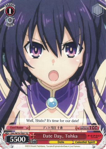 DAL/W79-TE07 Date Day, Tohka - Date A Live Trial Deck English Weiss Schwarz Trading Card Game
