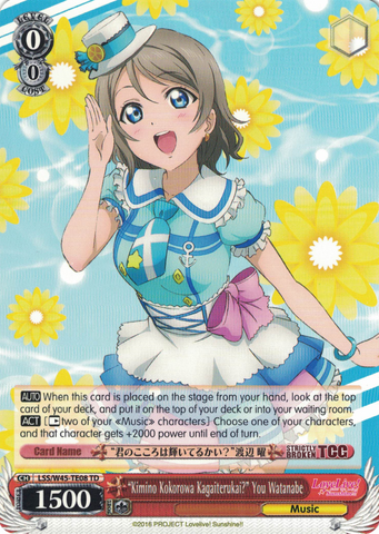 LSS/W45-TE08 "Kimino Kokorowa Kagayaiterukai?" You Watanabe - Love Live! Sunshine!! Trial Deck English Weiss Schwarz Trading Card Game