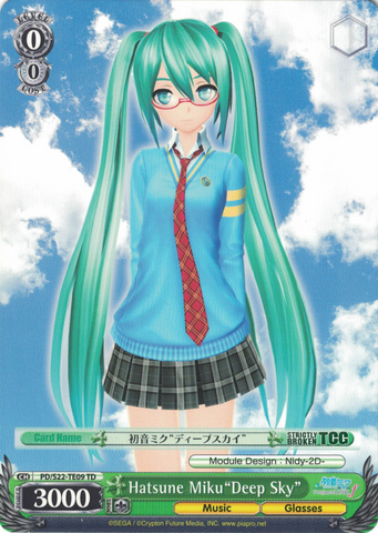 PD/S22-TE09 Hatsune Miku"Deep Sky" - Hatsune Miku -Project DIVA- ƒ Trial Deck English Weiss Schwarz Trading Card Game