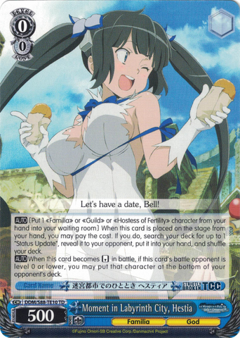 DDM/S88-TE10 Moment in Labyrinth City, Hestia - Is It Wrong to Try to Pick Up Girls in a Dungeon? English Weiss Schwarz Trading Card Game