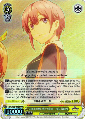 5HY/W83-TE10R Going Home After School, Ichika Nakano (Foil) - The Quintessential Quintuplets English Weiss Schwarz Trading Card Game