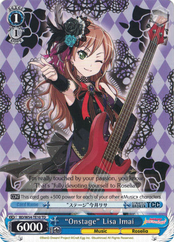 BD/W54-TE10 "Onstage" Lisa Imai - Bang Dream Girls Band Party! Roselia Trial Deck English Weiss Schwarz Trading Card Game