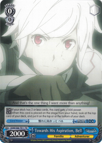 DDM/S88-TE11 Towards His Aspiration, Bell - Is It Wrong to Try to Pick Up Girls in a Dungeon? English Weiss Schwarz Trading Card Game