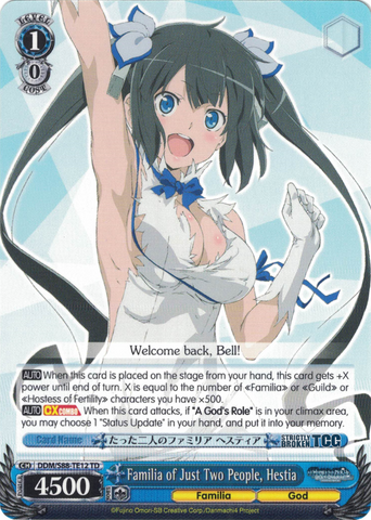 DDM/S88-TE12 Familia of Just Two People, Hestia - Is It Wrong to Try to Pick Up Girls in a Dungeon? English Weiss Schwarz Trading Card Game