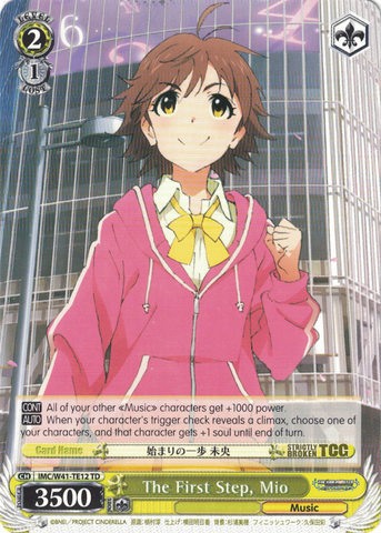 IMC/W41-TE12 The First Step, Mio - The Idolm@ster Cinderella Girls Trial Deck English Weiss Schwarz Trading Card Game