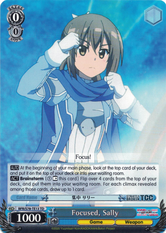 BFR/S78-TE13 Focused, Sally - BOFURI: I Don't Want to Get Hurt, so I'll Max Out My Defense Trial Deck English Weiss Schwarz Trading Card Game