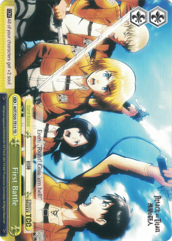AOT/S35-TE13 First Battle - Attack On Titan Trial Deck English Weiss Schwarz Trading Card Game