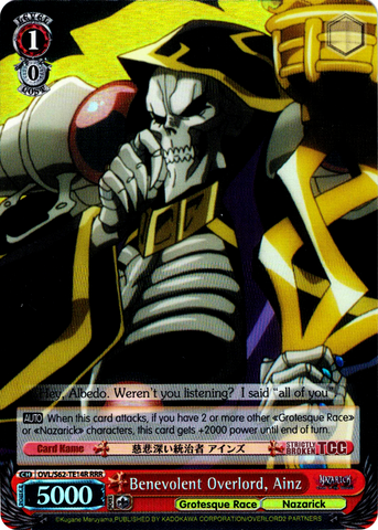 OVL/S62-TE14R Benevolent Overlord, Ainz (Foil) - Nazarick: Tomb of the Undead English Weiss Schwarz Trading Card Game