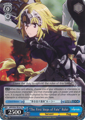 APO/S53-TE14 "The First Steps of Fate" Ruler - Fate/Apocrypha Trial Deck English Weiss Schwarz Trading Card Game