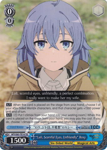 MTI/S83-TE14 "Loli, Scornful Eyes, Unfriendly" Roxy - Mushoku Tensei Trial DeckEnglish Weiss Schwarz Trading Card Game