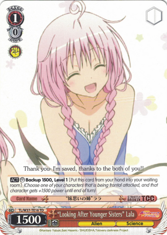 TL/W37-TE16 “Looking After Younger Sisters” Lala - To Loveru Darkness 2nd Trial Deck English Weiss Schwarz Trading Card Game