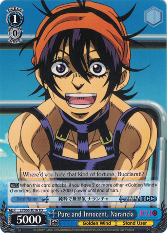 JJ/S66-TE16 Pure and Innocent, Narancia - JoJo's Bizarre Adventure: Golden Wind Trial Deck English Weiss Schwarz Trading Card Game