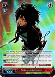AOT/S35-TE18R Mikasa Ackermann (Foil) - Attack On Titan Vol.1 English Weiss Schwarz Trading Card Game