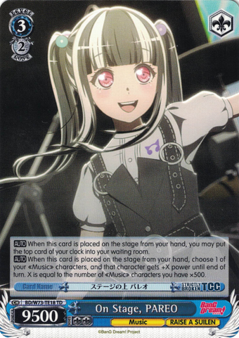 BD/W73-TE18 On Stage, PAREO - Bang Dream Raise A Suilen Trial Deck English Weiss Schwarz Trading Card Game