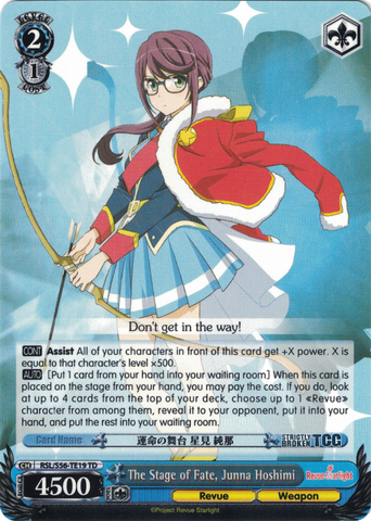 RSL/S56-TE19 The Stage of Fate, Junna Hoshimi - Revue Starlight Trial Deck English Weiss Schwarz Trading Card Game