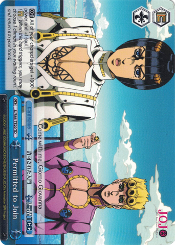 JJ/S66-TE20 Permitted to Join - JoJo's Bizarre Adventure: Golden Wind Trial Deck English Weiss Schwarz Trading Card Game