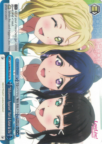 LSS/W45-TE22 "Midsummer Aquarium" Mari & Kanan & Dia - Love Live! Sunshine!! Trial Deck English Weiss Schwarz Trading Card Game