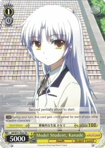 AB/W31-TE22 Model Student, Kanade - Angel Beats! Re:Edit Trial Deck English Weiss Schwarz Trading Card Game