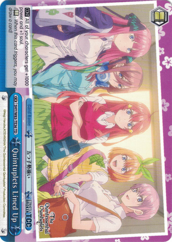 5HY/W83-TE36 Quintuplets Lined Up - The Quintessential Quintuplets English Weiss Schwarz Trading Card Game