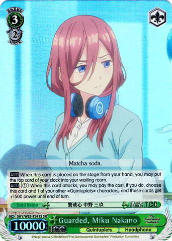 5HY/W83-TE41S Guarded, Miku Nakano (Foil) - The Quintessential Quintuplets English Weiss Schwarz Trading Card Game