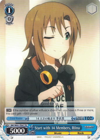 IMC/W41-TE47 Start with 14 Members, Riina - The Idolm@ster Cinderella Girls Trial Deck English Weiss Schwarz Trading Card Game