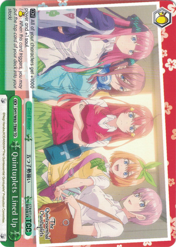 5HY/W83-TE80 Quintuplets Lined Up - The Quintessential Quintuplets English Weiss Schwarz Trading Card Game