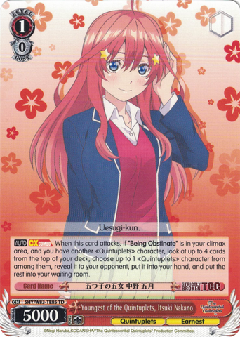 5HY/W83-TE85 Youngest of the Quintuplets, Itsuki Nakano - The Quintessential Quintuplets English Weiss Schwarz Trading Card Game