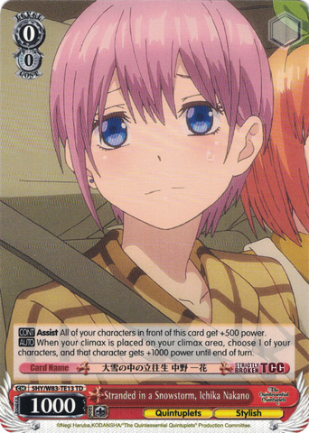 5HY/W83-TE13 Stranded in a Snowstorm, Ichika Nakano - The Quintessential Quintuplets English Weiss Schwarz Trading Card Game