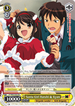 SY/W08-E002 Santa Girl Haruhi & Kyon - The Melancholy of Haruhi Suzumiya English Weiss Schwarz Trading Card Game