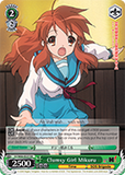 SY/W08-E027 Clumsy Girl Mikuru - The Melancholy of Haruhi Suzumiya English Weiss Schwarz Trading Card Game
