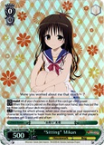 TL/W37-E031R “Sitting” Mikan (Foil) - To Loveru Darkness 2nd English Weiss Schwarz Trading Card Game